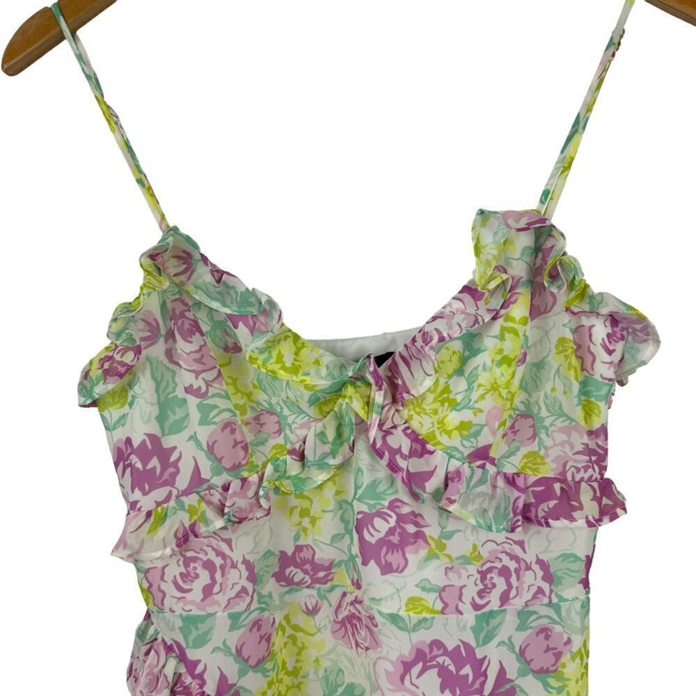 New Majorelle Summer Gown Dress Pink Summer Fling Floral Asymmetrical Hem Medium - Picture 5 of 16